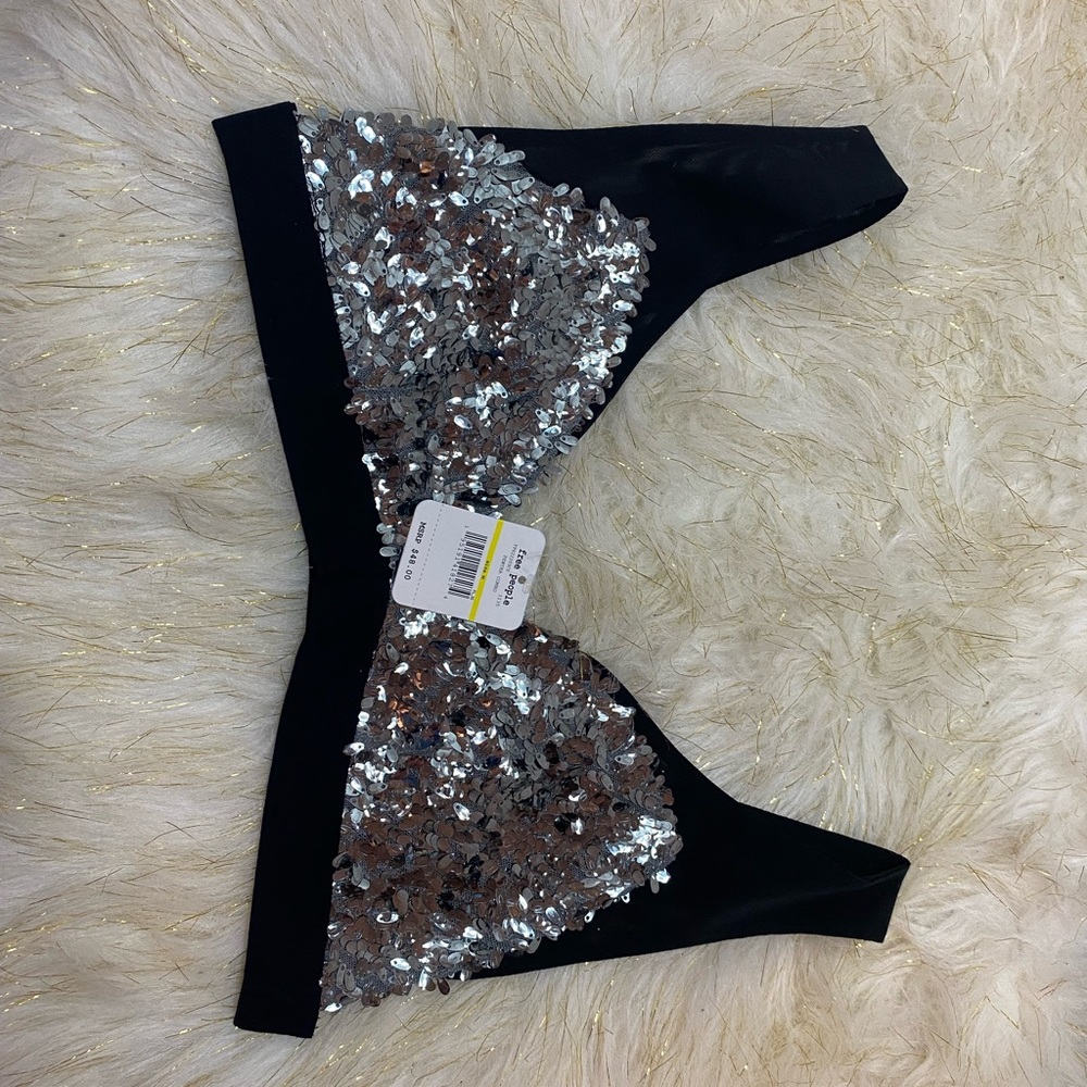 Sparkly black & silver bra